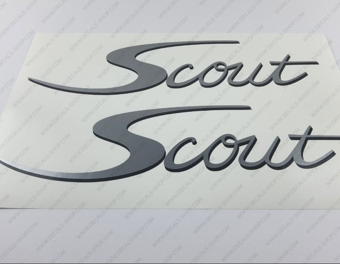 Scout Boat Logo Silver Decal Set of 2 Scout Boat Logo Silver Decal Set of 2